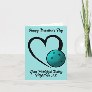 Pickleball-betyg Valentine-hjärta Blå Pickleball Kort