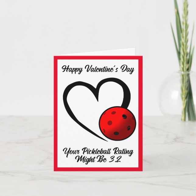 Pickleball-betyg Valentine Hjärtat Blå Pickleball  Kort (Framsida)