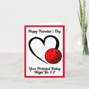 Pickleball-betyg Valentine Hjärtat Blå Pickleball Kort