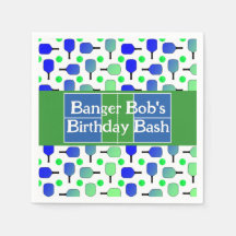 Pickleball Birthday Blue Grönt Paddle Boll Banging