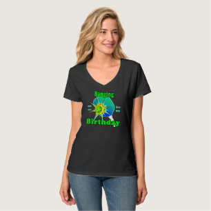 Pickleball Birthday Blue Grönt Paddle Boll Banging T Shirt