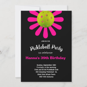 Pickleball Birthday Cute-inbjudan + OSA Inbjudningar
