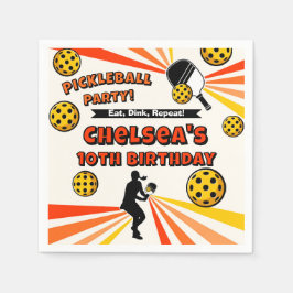 Pickleball Birthday Girls Party Retro Player Pappersservett