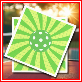 Pickleball Birthday Grönt RETRO Rand Sports Pappersservett