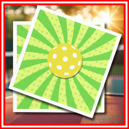 Pickleball Birthday Grönt RETRO Rand Sports Pappersservett