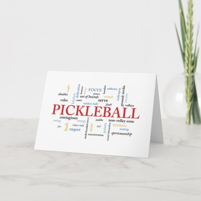 Pickleball Birthday i Ord Kort (Framsida)