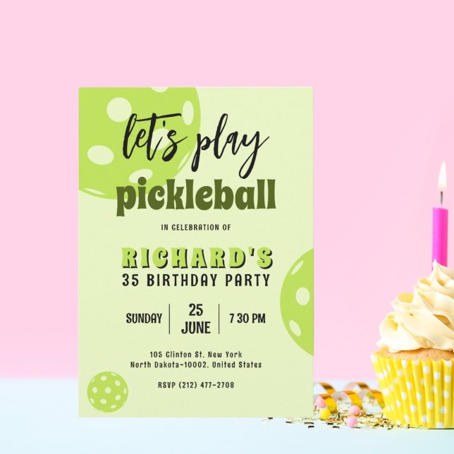 Pickleball Birthday Lime Pickleball Sports Party Inbjudningar (Skapare uppladdad)