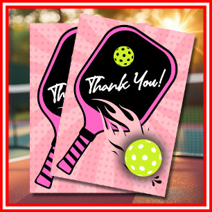 Pickleball Birthday RETRO Rand Rosa Sports Tack Kort