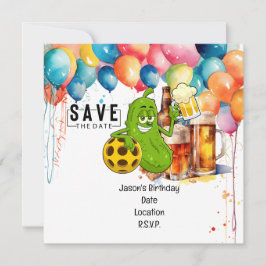 Pickleball Birthday Spara datum för Party Inbjudningar