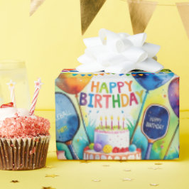 Pickleball Birthday: Wrapping Papper Lakan Presentpapper