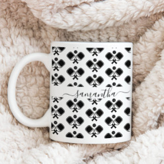 Pickleball Black & White Motif Mugg
