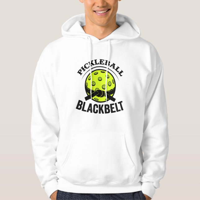 Pickleball Blackbelt - Funny Pickleball Master Hoodie (Framsida)