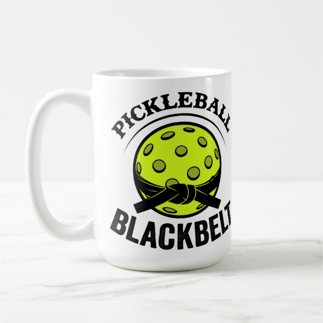 Pickleball Blackbelt - Funny Pickleball Master Kaffemugg (Vänster)