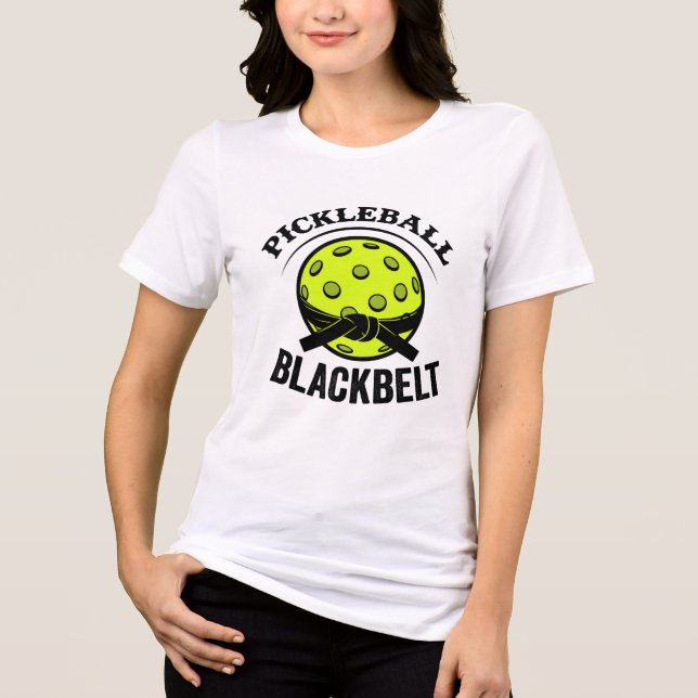 Pickleball Blackbelt - Funny Pickleball Master T Shirt (Framsida)