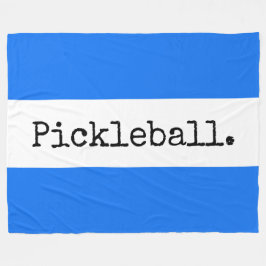 PICKLEBALL Blåvit Rand Retro-text Fleecefilt