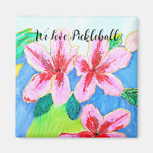 Pickleball Blommigt Magnet av Ariella & Lily Dedes