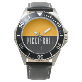 PICKLEBALL Bold Golden Gult Black Färg Block Armbandsur
