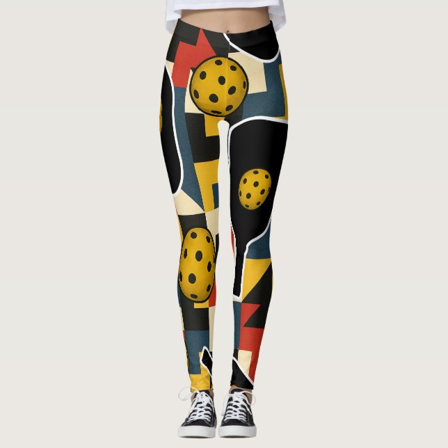Pickleball Bold Van Doesburg-sammansättningsbalkar Leggings (Framsida)