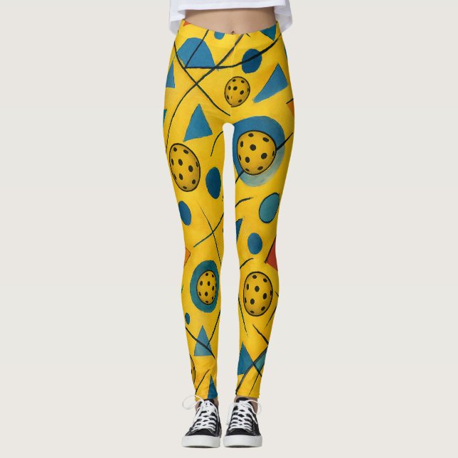 Pickleball Bold Wassily Kandinsky Stil Mönster Leggings (Framsida)