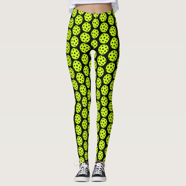 Pickleball Boll Mönster Leggings (Framsida)