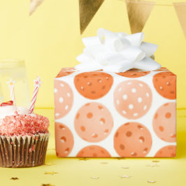 Pickleball Boll, Orange Pickleball Bollar on White Presentpapper