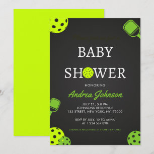 Pickleball Boll Paddle Sports Theme Baby Shower Spara Datumet