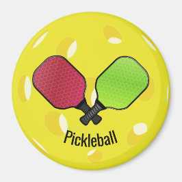 Pickleball Boll Paddles Design Magnet