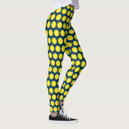 Pickleball Bollar Gult Blue Patterned Leggings