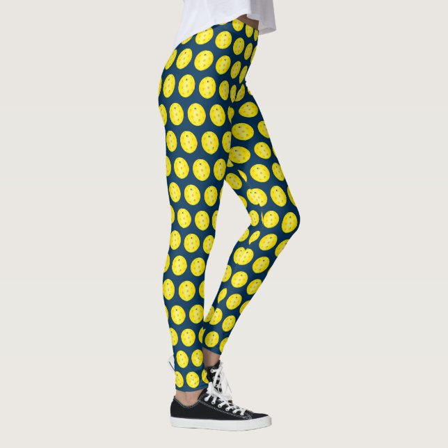 Pickleball Bollar Gult Blue Patterned Leggings (Höger)