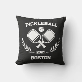 Pickleball Boston 2025 Anpassningsbar Black Kudde