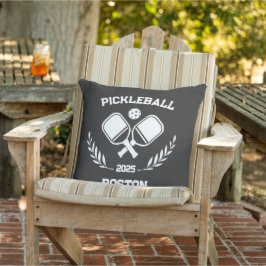 Pickleball Boston 2025 Anpassningsbar Black Patio Kudde