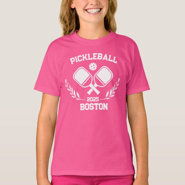 Pickleball Boston 2025-Anpassningsbar T Shirt (Framsida)