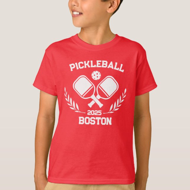 Pickleball Boston 2025-Anpassningsbar T Shirt (Framsida)