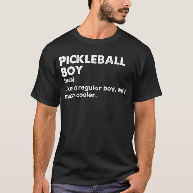Pickleball Boy Funny ordlistedefinition T Shirt (Framsida)
