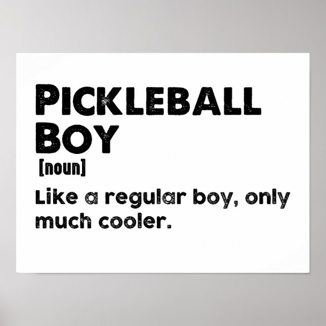 Pickleball Boy Funny ordlistedefinitionsväljare Poster (Framsidan)