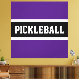 PICKLEBALL-Brev med fet Lila Black Sports Canvastryck