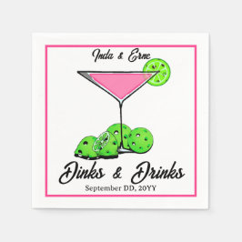 Pickleball Bridal Shower Dinks & Drinks Cosmo Pappersservett