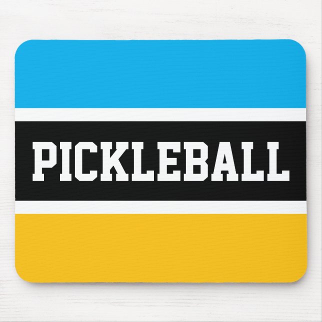 PICKLEBALL Bright Azure Blue Gult Black Rand Musmatta (Framsidan)