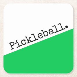 PICKLEBALL Bright Grönt White Slant Färg Block Underlägg Papper Kvadrat
