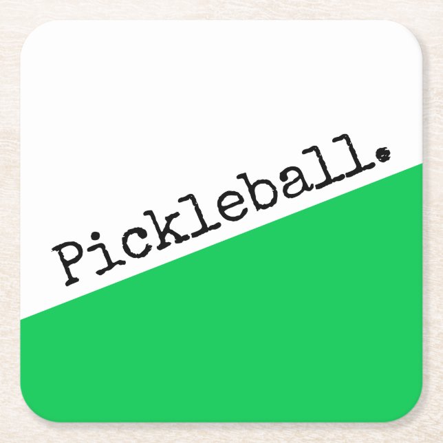 PICKLEBALL Bright Grönt White Slant Färg Block Underlägg Papper Kvadrat (Framsidan)