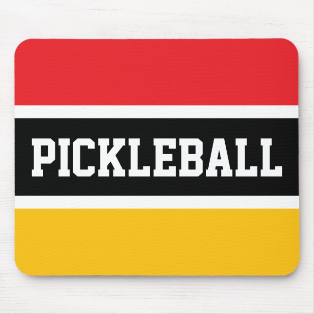 PICKLEBALL Bright Red Gult Black White Rand Musmatta (Framsidan)
