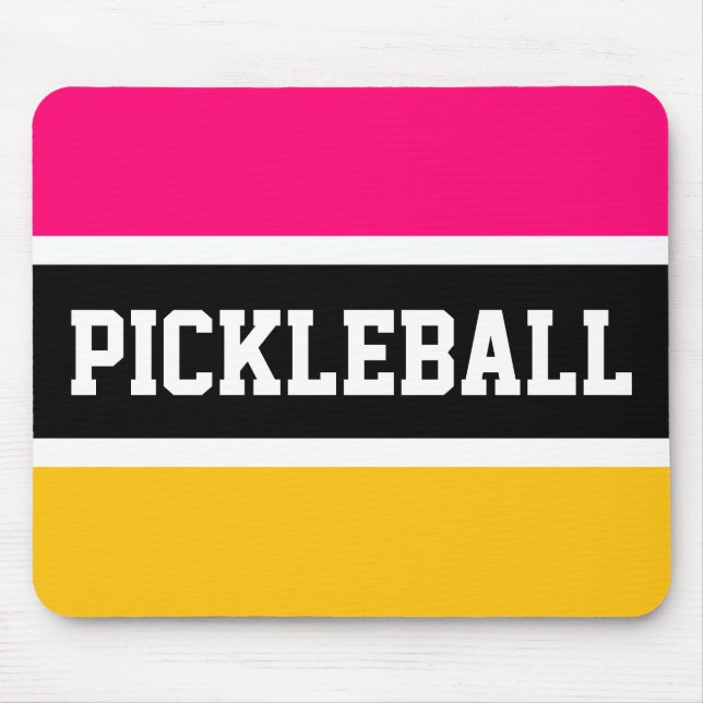PICKLEBALL Bright Rosa Gult Black White Rand Musmatta (Framsidan)