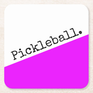 PICKLEBALL Bright Rosa White Slant Färg Block Underlägg Papper Kvadrat