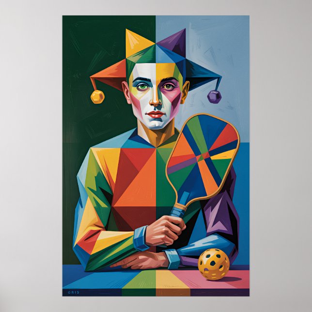Pickleball Bright Team Jester Paddle Wall Poster (Framsidan)