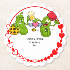 Pickleball Bröllop Underlägg Papper