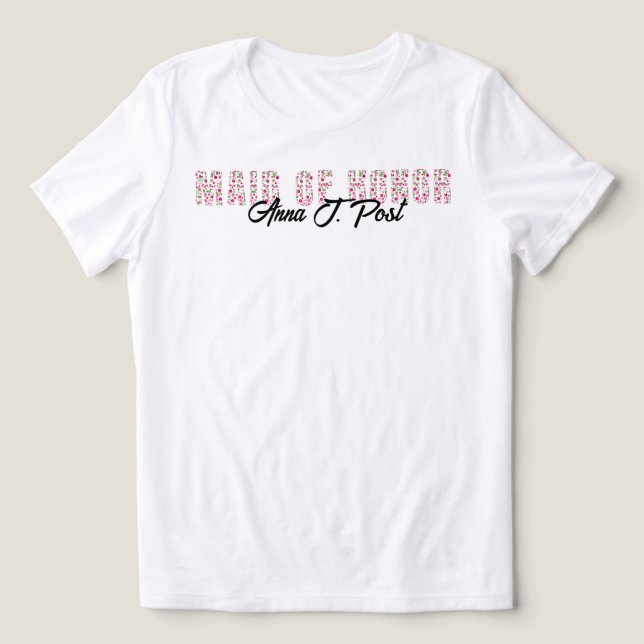 Pickleball Bröllopsdusch Maid of Honor Personlig T Shirt (Design Framsida)
