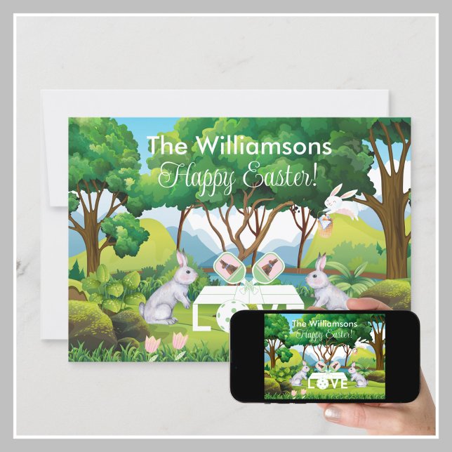 Pickleball Bunnies Roligt Glad påsk Julkort (Skapare uppladdad)