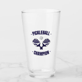 Pickleball Champion Drinking Glass Glaskopp