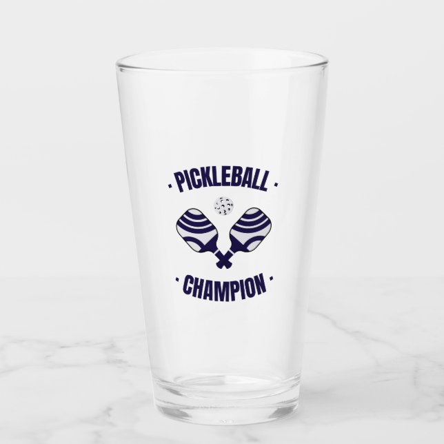 Pickleball Champion Drinking Glass Glaskopp (Framsida)