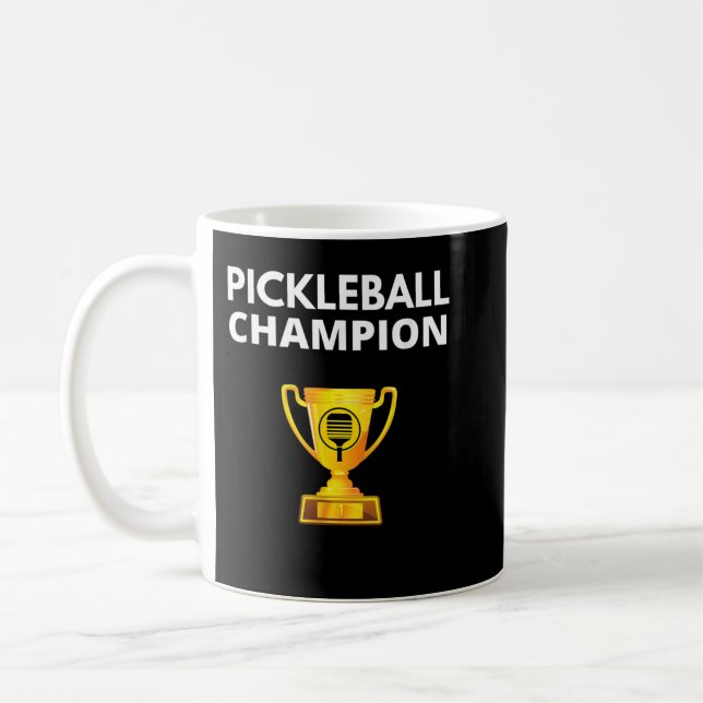 Pickleball Champion Funny PIckleball Trophy 634 Kaffemugg (Vänster)